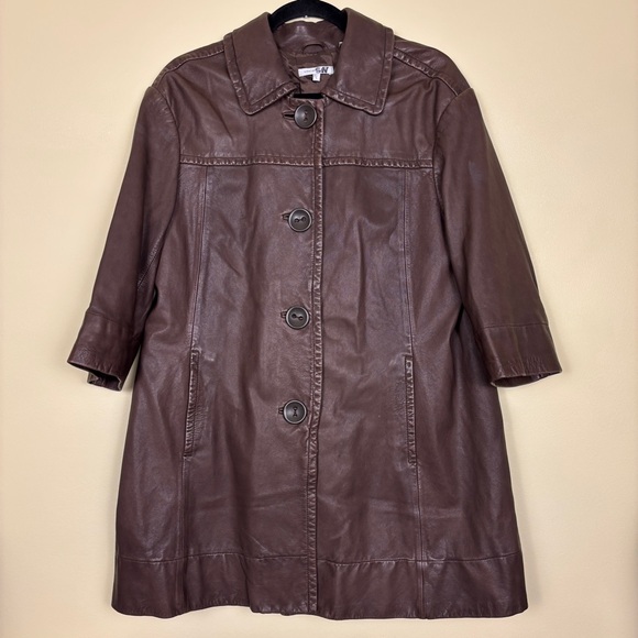 Ladies Jackets Vince Brown Leather Jacket VINCE Womens Leather